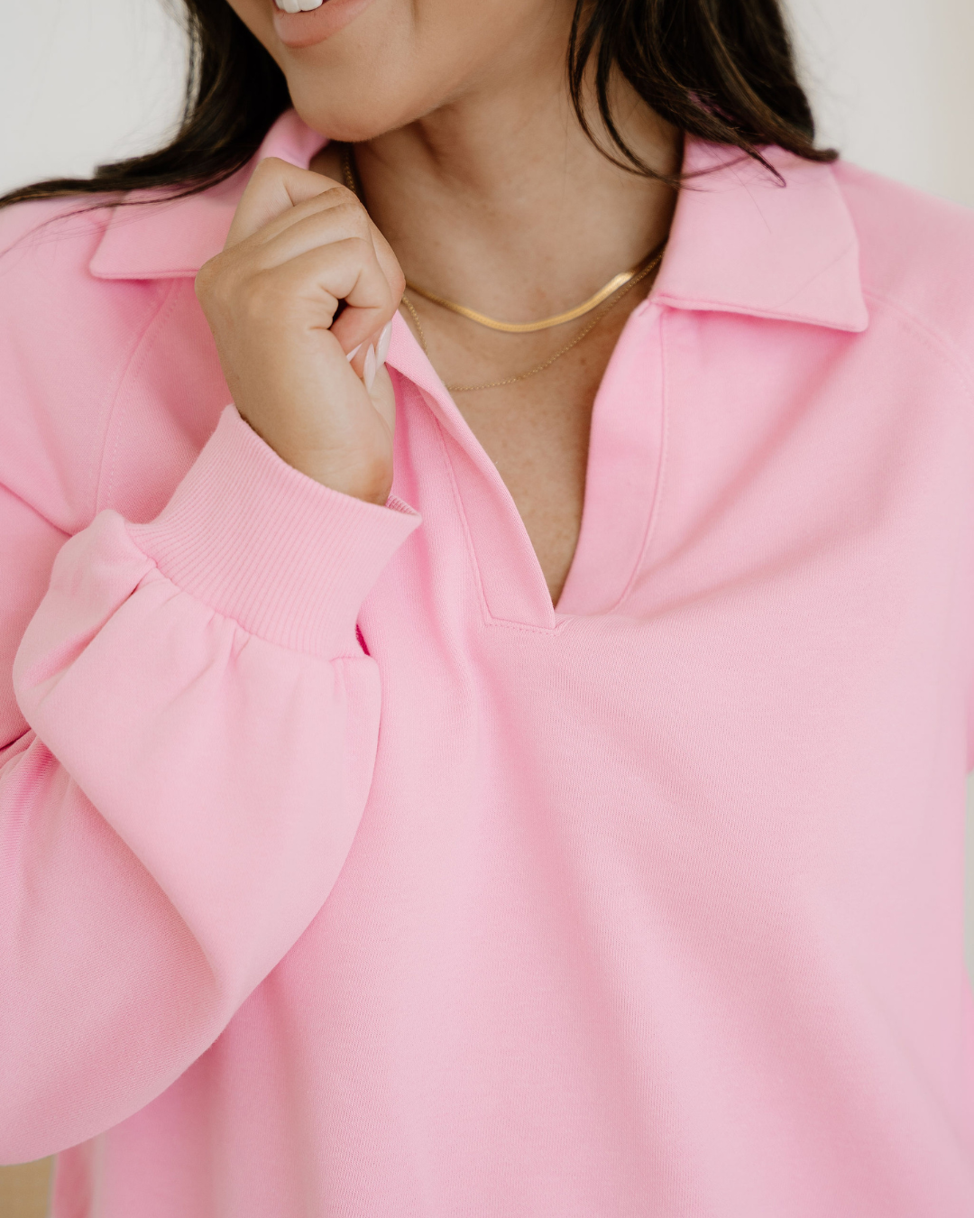 Samara Polo Collar V Neck Pullover and Drawstring Sweatpants Set