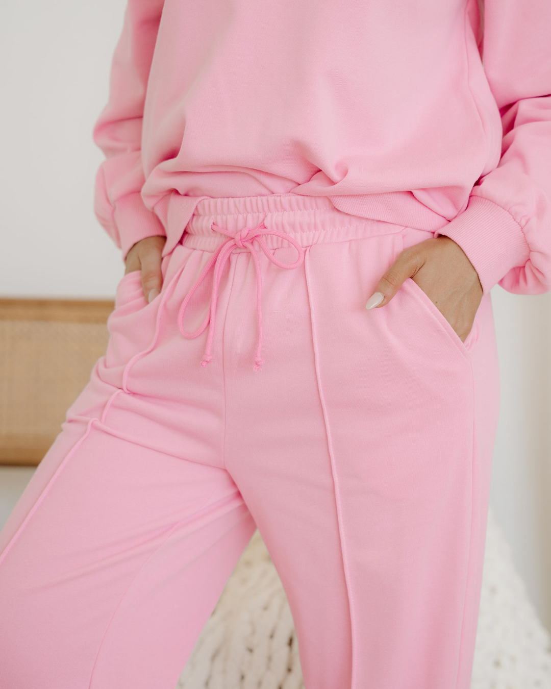 Samara Polo Collar V Neck Pullover and Drawstring Sweatpants Set